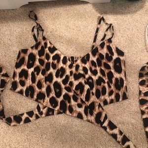 cute tie cheetah top